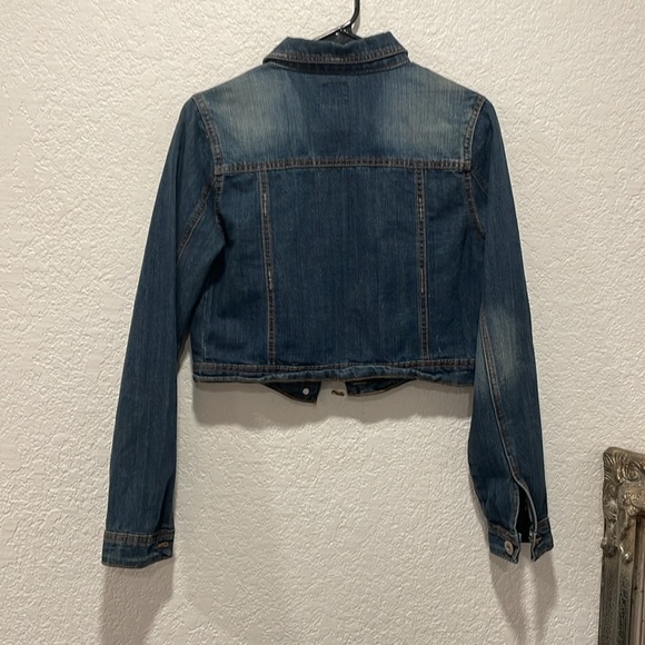 Women’s highway jeans Crop Denim Distressed Jean Jacket size medium - Picture 5 of 5